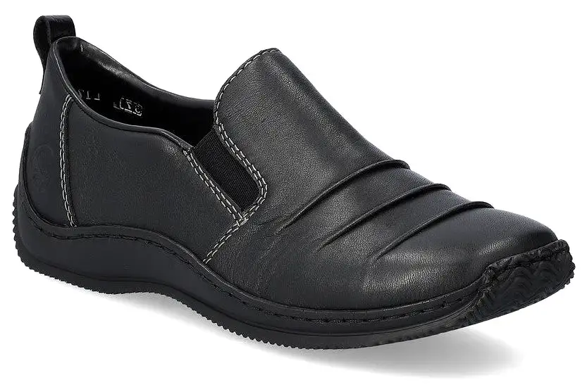 Rieker L1789-00 Womens Leather Slip On Shoe