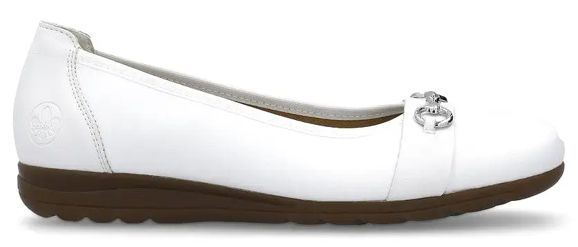 Rieker L9360-80 Womens Leather Slip On Ballet Pump