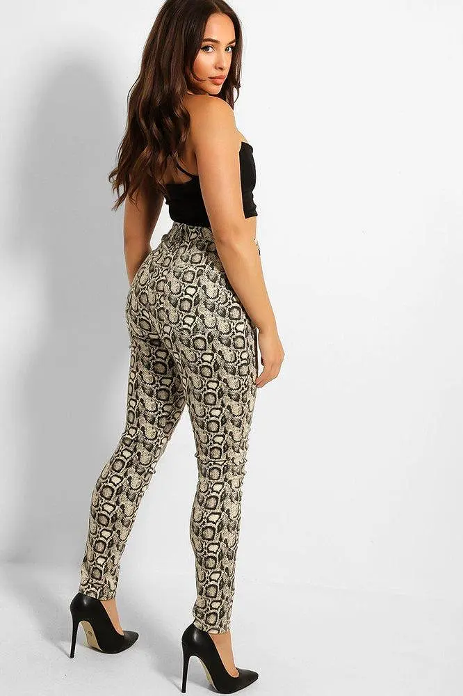 Snake Print Stretchy Jeans