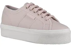 Superga 2790 Tumbled Leather Womens Flatform Trainer