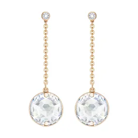 Swarovski Pierced Earrings, GLOBE, White, Rose Gold -5278375