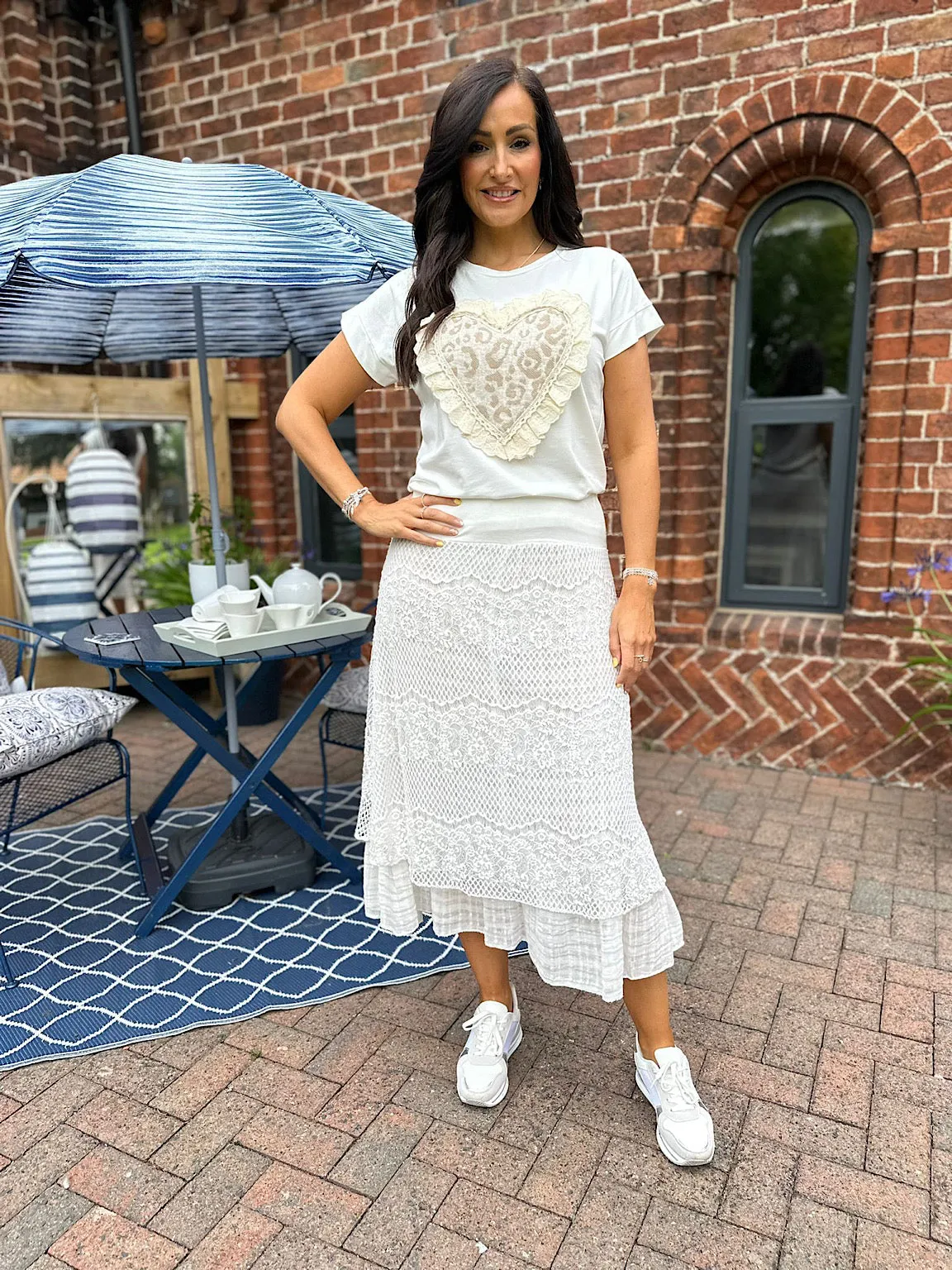 Vanilla Layered Lace Skirt