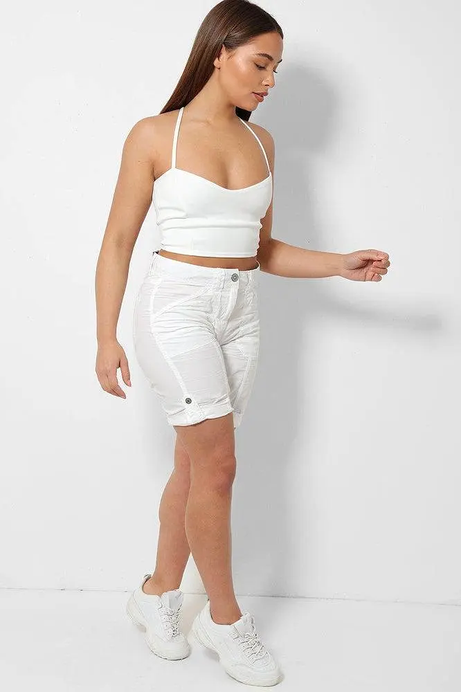 White Roll Up Hem From Office To Park City Shorts